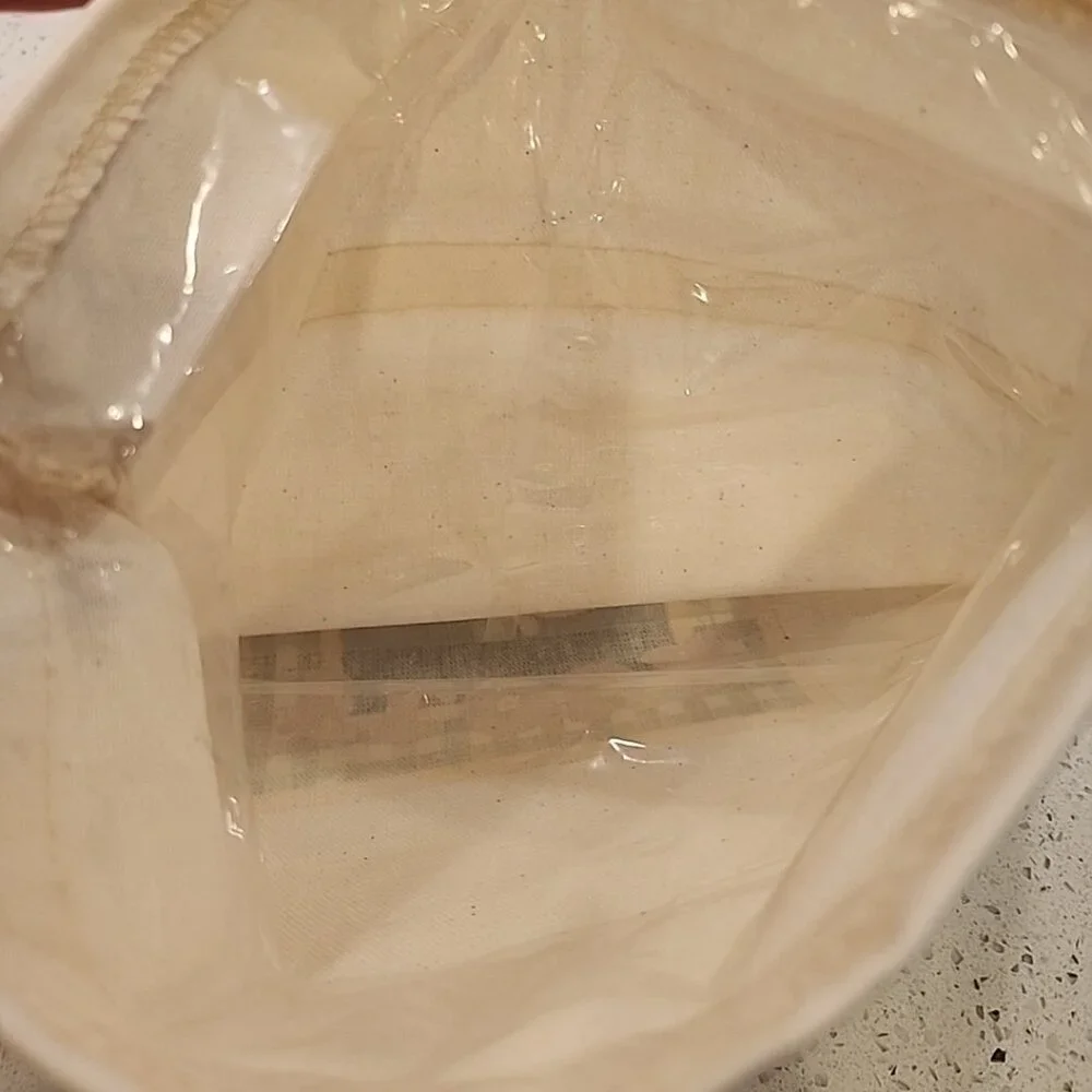 NWOT Vintage Sugar Flour Bag Food Storage Hook Loop Cotton Plastic Liner USA